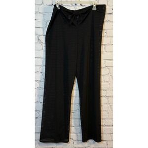 Luxe Body ID Black Swim Cover‎ Up Pants Tie Waist Beach Pool Resort Wear Large